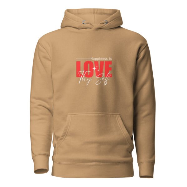 unisex-premium-pullover-hoodie-khaki-front-6aa4b352391e4.jpg "LOVE THY-SELF" Unisex Hoodie