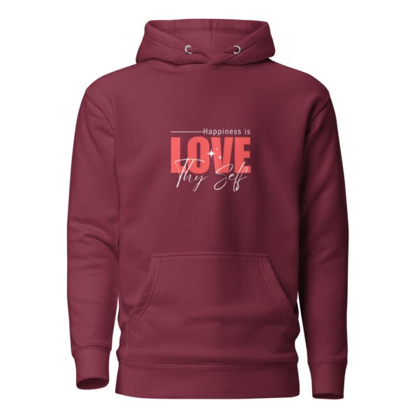 unisex-premium-pullover-hoodie-maroon-front-6aa4b352246bc.jpg "LOVE THY-SELF" Unisex Hoodie